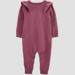 Carter's Just One You®️ Baby Girls' Ruffle Dot Jumpsuit - Purple