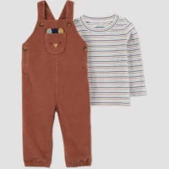 Carter's Just One You® Baby Boys' Striped Overalls - Brown -Carter's Shop GUEST 05793257 f50a 41cc 9379 3c53f9211235
