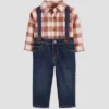 Carter's Just One You®️ Baby Boys' Plaid Top & Bottom Set - Brown