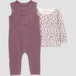 Carter's Just One You® Baby Girls' 2pc Floral Long Sleeve Shirt And Sweater Overall Set - Plum -Carter's Shop GUEST 0cf376ec 575e 4c14 a7d4 660cdecfbbf4