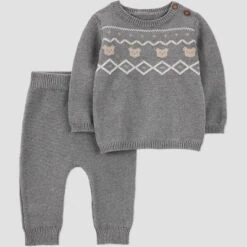 Carter's Just One® You Baby Boys' 3pc Bear Fair Isle Sweater And Pants Set - Gray -Carter's Shop GUEST 0e2076a0 3c18 4a1f af7a 161a91891fd7