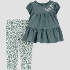 Carter's Just One You® Baby Girls' 2pc Floral Top & Bottom Set - Green -Carter's Shop GUEST 0f15a274 cdea 4e6b 82af 5adfb248d8ce