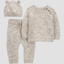 Carter's Just One You® Baby 3pc Marled Sweater Top & Pants Set - Brown -Carter's Shop GUEST 10f44548 d67a 4794 933e aba6acfebcb3