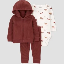 Carter's Just One You® Baby Boys' 3pc Thermal Wilderness Animals Sweatshirt & Pants Set - Brown -Carter's Shop GUEST 16aa6695 5783 4b7c ae0b a3507551eb1e
