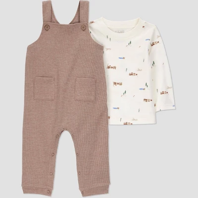 Carter's Just One You® Baby Boys' 2pc Overalls Set - Brown 7 Carter's Just One You® Baby Boys' 2pc Overalls Set - Brown - Image 7