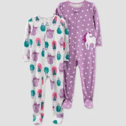 Carter's Just One You®️ Toddler Girls' 2pk Penguins And Polka Dot Unicorn Footed Pajama - Gray/Purple -Carter's Shop GUEST 1c2f7607 3e9f 4a5c 8535 4ec0998e197f