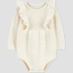 Carter's Just One You® Baby Girls' Ruffle Sweater Bubble Romper - Cream -Carter's Shop GUEST 1de94141 5b27 402e 87a8 83c098f50a85