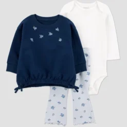 Carter's Just One You® Baby Girls' 3pc Floral Top & Bottom Set - Blue/Black -Carter's Shop GUEST 1ecf36e8 c083 49de 8f2a 48e4bfbcc1ca