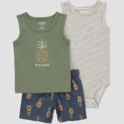 Carter's Just One You® Baby Boys' 3pc Pineapple Top & Bottom Set - Green -Carter's Shop GUEST 303e2869 3ba3 4ad3 94a8 d1e9d62467e4