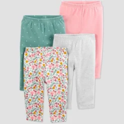 Carter's Just One You® Baby Girls' 4pk Polka Dot And Floral Print Pull-On Pants - Green/Pink/Gray -Carter's Shop GUEST 32484fcd d809 46f6 bbab a803bc16897c