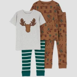 Carter's Just One You® Toddler Boys' Striped Moose Short Sleeve Pajama Set - Brown/Green -Carter's Shop GUEST 3831f920 39c5 49d8 84fa ba22c0856836
