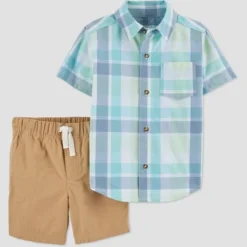 Carter's Just One You® Toddler Boys' Plaid Top & Shorts Set - Blue/Green -Carter's Shop GUEST 40cb0586 aec1 4e77 bdfe a2e4ac3b222f