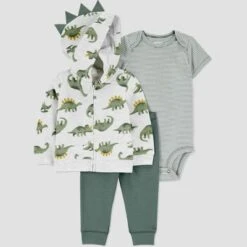 Carter's Just One You® Baby Boys' 3pc French Terry Dinosaur Sweatshirt, Short Sleeve Bodysuit & Pants Set - Green -Carter's Shop GUEST 48ef2611 d075 41d8 8c9a 487a65de988e