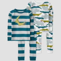 Carter's Just One You® Toddler Boys' Gators And Rhinos Long Sleeve Pajama Set - Gray/Teal Blue -Carter's Shop GUEST 4a5b22b9 b1cc 420c a5d5 e4bd500825c5