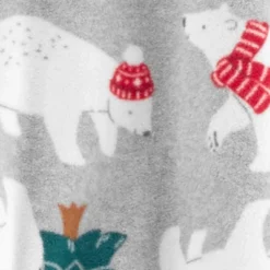 Carter's Just One You®️ Toddler Boys' 2pk Buffalo Checkered Reindeer And Polar Bears Fleece Footed Pajama - Black/Red