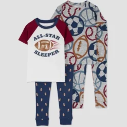Carter's Just One You® Toddler Boys' Football And Sports Short Sleeve Pajama Set - Blue/Gray -Carter's Shop GUEST 57c3bfc5 368f 4d3b 83f3 8837fd6d18d0