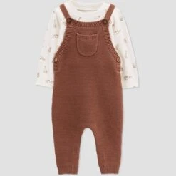 Carter's Just One You®️ Baby Boys' Safari Top & Overalls Set - Brown