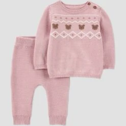 Carter's Just One You® Baby Girls' Bear Fair Isle Sweater Top & Pants Set - Pink -Carter's Shop GUEST 58476f70 5fc2 4dfb 8ef1 76e5b2b45127
