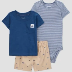 Carter's Just One You® Baby Boys' 3pc Whale Bodysuit Set - Navy Blue/Khaki -Carter's Shop GUEST 59f4de86 2d5b 428f ab7a 5fe9584e536f