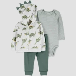 Carter's Just One You® Baby Boys' 3pc Fleece Dinosaur Sweatshirt, Long Sleeve Bodysuit & Pants Set - Green -Carter's Shop GUEST 62eac11e 428e 4c0b 9b0b 59b5088c7267
