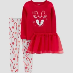 Carter's Just One You® Toddler Girls' Reindeer Tutu Pajama Set - Gray/Red -Carter's Shop GUEST 672d02ff 5d09 488a bad9 2be67fea2c12