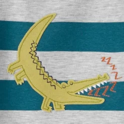Carter's Just One You® Toddler Boys' Gators And Rhinos Short Sleeve Pajama Set - Gray/Teal Blue