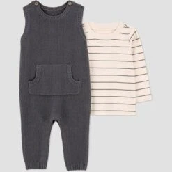 Carter's Just One You® Baby Boys' 2pc Striped Long Sleeve T-Shirt And Overalls Set - Gray -Carter's Shop GUEST 69e0d017 4d93 49d2 97cf d1b5dfa9199f