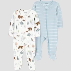 Carter's Just One You® Baby Boys' 2pk Forest/Striped Sleep N' Play - Blue -Carter's Shop GUEST 6b4cde43 72bc 4429 85e4 f17a5c305969