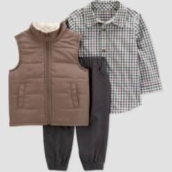 Carter's Just One You® Baby Boys' 3pc Top & Bottom Vest Set - Brown/Gray -Carter's Shop GUEST 6bbe2b45 02bc 48d6 83cb 2603559f4224