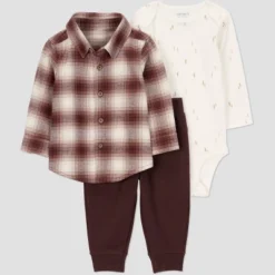 Carter's Just One You® Baby Boys' 3pc Plaid Top & Bottom Set - Brown -Carter's Shop GUEST 6d076206 6327 47a2 9534 c2ec65c9e683