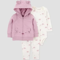 Carter's Just One You® Baby Girls' 3pc French Terry Bear Sweatshirt & Pants Set - Pink -Carter's Shop GUEST 80845814 8e50 4de8 8882 ab584c0e98fa