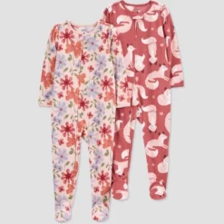 Carter's Just One You®️ Toddler Girls' 2pk Fox And Floral Fleece Footed Pajama - Pink -Carter's Shop GUEST 80e7b701 276d 4dc2 9dd2 b54a4fd0baf2