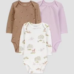 Carter's Just One You® Baby Girls' 3pk Forest Long Sleeve Bodysuit - Purple -Carter's Shop GUEST 82c442b6 f616 4418 bd66 d133713ba58a