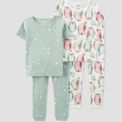 Carter's Just One You® Toddler Girls' Owls And Stars Short Sleeve Pajama Set - Green/Pink -Carter's Shop GUEST 850d5435 523a 426f 86e7 064251ec6d7b