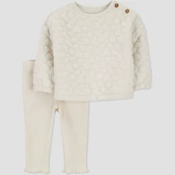 Carter's Just One You® Baby Girls' 2pc Quilted Floral Top & Pants Set - Cream -Carter's Shop GUEST 86203116 6d06 4652 97c1 4855294a41dc