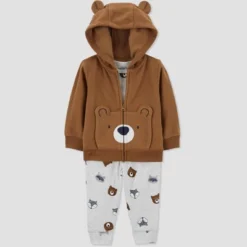 Carter's Just One You® Baby Boys' Bear Cardigan & Bodysuit Set - Brown