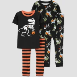 Carter's Just One You® Toddler Boys' Halloween Skeleton And Dinosaurs Short Sleeve Pajama Set - Orange/Black -Carter's Shop GUEST 8ae8c231 22d8 4286 8573 e235674d93e8
