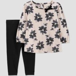 Carter's Just One You® Baby Girls' 2pc Floral Top & Bottom Set - Tan/Black -Carter's Shop GUEST 8d9cc74e c287 429c 92f3 7e488d12feea