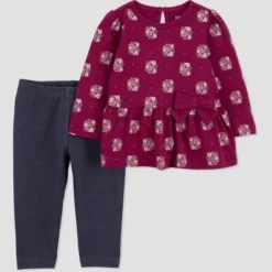 Carter's Just One You® Baby Girls' 2pc Floral Top & Bottom Set - Maroon -Carter's Shop GUEST 90b9385b b7c9 4ea4 b6d1 fd9c53a3c453