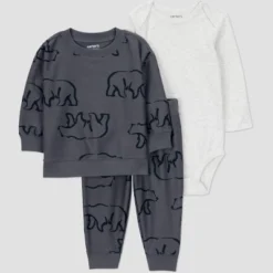 Carter's Just One You® Baby Boys' 3pc Bear Sweatshirt & Jogger Set - Gray -Carter's Shop GUEST 914052e9 2033 4e35 bf89 361d90fedee2