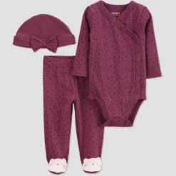 Carter's Just One You® Baby 3pc Animal Print Top & Bottom Set With Hat - Purple -Carter's Shop GUEST 9966ffb3 b19f 4f48 9050 3772d9213398