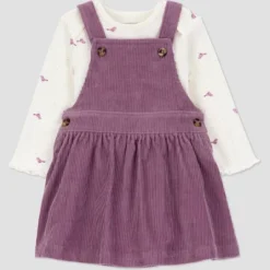 Carter's Just One You® Baby Girls' 2pc Overalls Dress Set - Plum