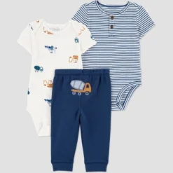 Carter's Just One You® Baby Boys' 3pc Construction Printed Bodysuit Set - Blue -Carter's Shop GUEST a6f700b0 46fe 4b6f 982d 794429b5b4ea
