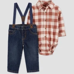 Carter's Just One You®️ Baby Boys' Plaid Top & Bottom Set - Brown -Carter's Shop GUEST abe1329d 20e2 4833 87d5 2b4c588f579e