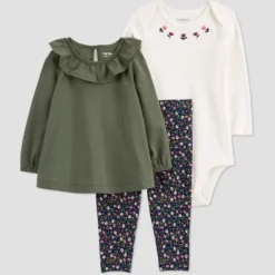 Carter's Just One You® Baby Girls' Floral Top & Bottom Set - Olive Green -Carter's Shop GUEST b2940524 ad68 4075 bfeb 810db4c06bbd