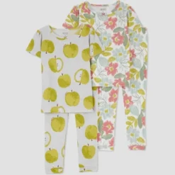 Carter's Just One You® Toddler Girls' Apples And Floral Short Sleeve Pajama Set - Gray/Green -Carter's Shop GUEST b493a7e9 2c74 4cc8 92f9 eea2f46cf5c3