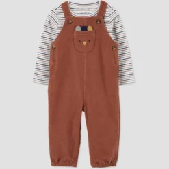 Carter's Just One You® Baby Boys' Striped Overalls - Brown
