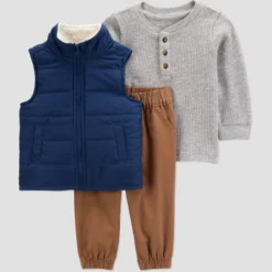 Carter's Just One You® Baby Boys' 3pc Top & Bottom Vest Set - Navy Blue/Khaki -Carter's Shop GUEST b9a1eaa7 87b6 46b3 b9ad 987f912e46fd