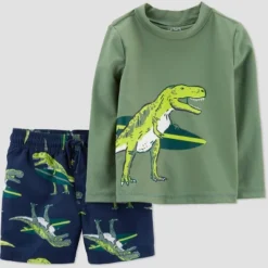 Carter's Just One You® Toddler Boys' 2pc Dinosaur Rash Guard Set - Green -Carter's Shop GUEST baf652f1 112a 4582 98d8 10ee0b920168