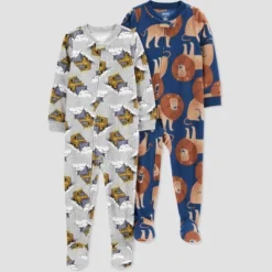 Carter's Just One You®️ Toddler Boys' 2pk Snow Trucks And Lions Fleece Footed Pajama - Blue -Carter's Shop GUEST bd98a653 1758 477b a1ce 9e8484ca2c13
